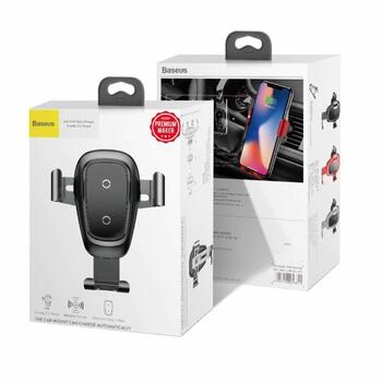 Baseus Gravity Air Vent Универсальный Держатель C Беспроводной Зарядкой + Micro USB Провод 1.2м (WXYL-B0A)
