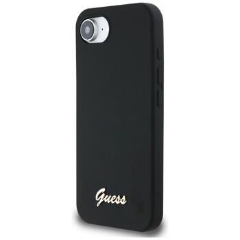 Guess Silicone Script Metal Logo MagSafe Чехол для Apple iPhone 16e (GUHMPSE4SMBSLK)