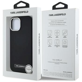 Karl Lagerfeld FW Metal Plate MagSafe Case Защитный чехол для iPhone 15 / чёрный (KLHMP15SPGMSRPK)