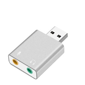 RoGer USB Аудио картa с микрофонным входом / Virtual 7.1 / серебряный (RO-SOUNDCARD7.1-SI)