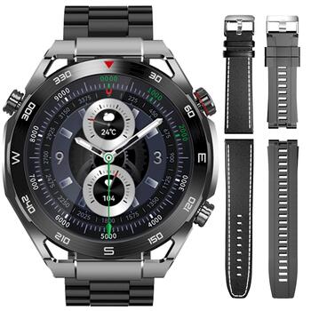 Smartwatch VELTORI VT100-1 Смарт-часы с чёрным силиконовым ремешком и чёрным ремешком из экокожи / чёрный (VT100-1)
