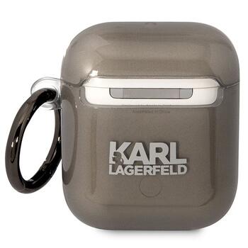 Karl Lagerfeld KLA2HNIKTCK AirPods 1/2 cover Aizsargapvalks priekš AirPods 1/2 Karl`s Head / melns (KLA2HNIKTCK)