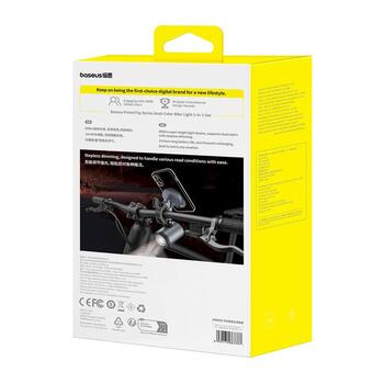 Baseus PrimeTrip 2-in-1 Velosipēda turētājs Tālruņa turētājs + lukturis / melns (C12569000121-00)
