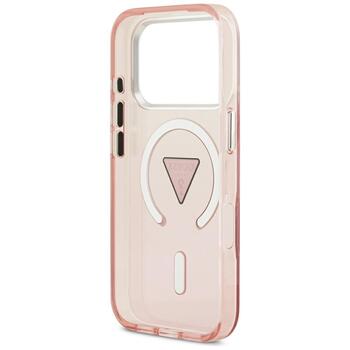 Case Guess IML Gradient Triangle Logo MagSafe Защитный чехол для iPhone 17 Pro / розовый (GUHMP17LHGTMLCGP)