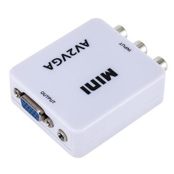 RoGer Адаптер для Преобразования сигнала RCA на VGA (+ Аудио) Белый (RG-RCA-VGA-CON-WH)