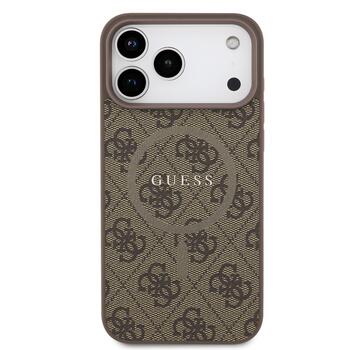 Guess PU Leather 4G Colored Ring MagSafe Case Защитный чехол для iPhone 17 Pro Max / коричневый (GUHMP17XG4GFRW)