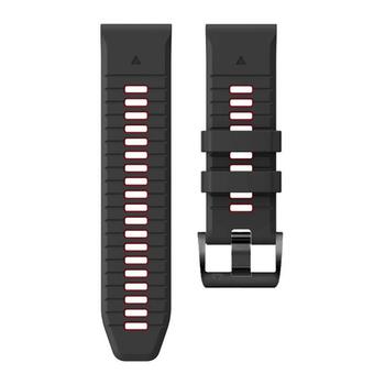Tech-Protect IconBand Pro Watch Strap Pulksteņa siksniņa priekš Garmin fenix 3/5X/3HR/5X Plus/6X/6X Pro/7X / melns/sarkans (9319456605082)