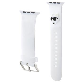 Karl Lagerfeld Strap KLAWMSLCNH Ремешок для часов Apple Watch 38/40/41mm / белый 3D Rubber Choupette Heads (KLAWMSLCNH)