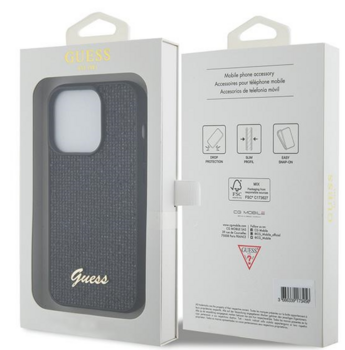 Guess HC Sequin Script Metal Case Защитный Чехол для Apple iPhone 15 Pro (GUHCP15LPSFDGSS)