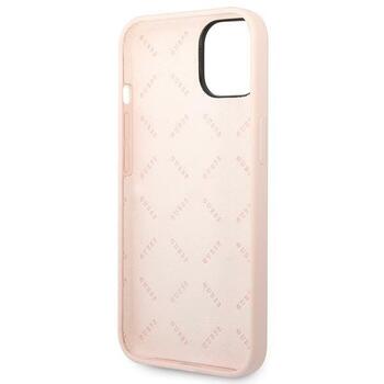 Guess GUHCP14MSLTGP Silicone Triangle Hardcase Aizsargapvalks priekš iPhone 14 Plus/15 Plus 6.7