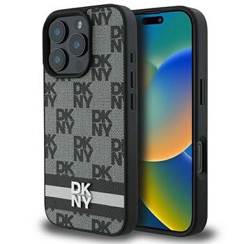 DKNY Checkered Pattern & Printed Stripes Защитный Чехол для Apple iPhone 16 Pro (DKHCP16LPCPTSSK)
