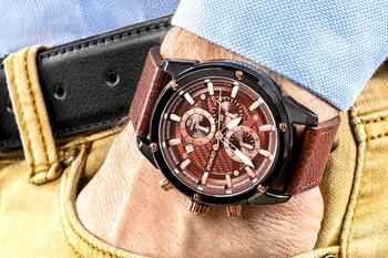 Giewont Vīriešu pulkstenis Chronograph Sapphire / melni brūns (GW8810-A3)