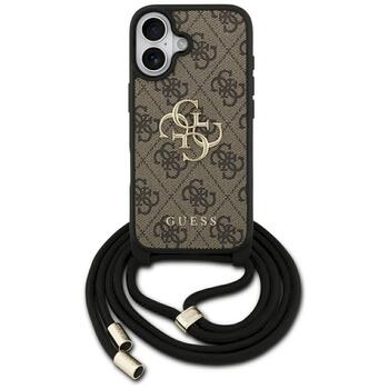 Guess 4G Big Logo Cord Stap Crossbody Case Защитный чехол для iPhone 17 / коричневый (GUHCP17SP4GMGCRW)