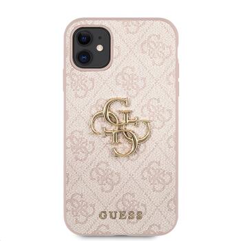 Guess PU 4G Metal Logo Case Защитный чехол для iPhone 11 розовый (GUHCN614GMGPI)