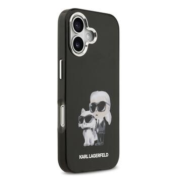 Karl Lagerfeld IML Aquarelle Karl and Choupette Case Aizsargapvalks priekš iPhone 17 / melns (KLHMP17SHMKCAQOK)