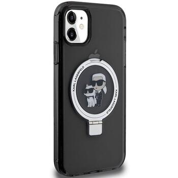 Karl Lagerfeld KLHMN61HMRSKCK Ring Stand Karl&Choupettte Ma Aizsargapvalks priekš iPhone 11/Xr 6.1