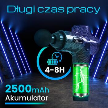 Extralink Massage Gun Pro Массажный пистолет / 3800 об/мин / 6 сменных насадок (MSG-01-PRO)