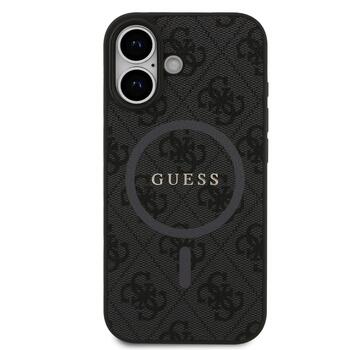 Guess PU Leather 4G Colored Ring MagSafe Case Aizsargapvalks priekš iPhone 17 / melns (GUHMP17SG4GFRK)