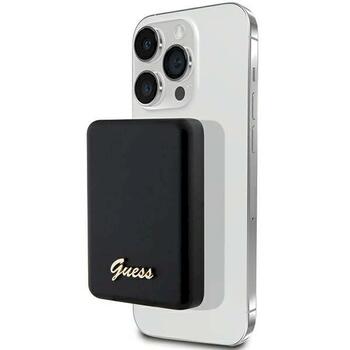 Guess Induction Powerbank 15W GUPBM5ALGSGK 5000mAh Беспроводная зарядная батарея / чёрный MagSafe Metal Script Logo (GUPBM5ALGSGK)