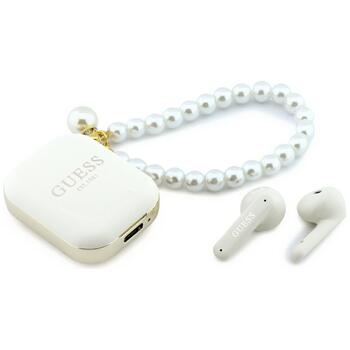 Guess Pearl Strap Earphones TWS Беспроводные наушники / белый (GUTWSLD2HSPEH)