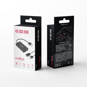 Maxlife Home Office USB 2.0 USB - 4x USB 0,15 m + kabelis 1,5 m Hubs (OEM0002311)