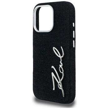 Karl Lagerfeld FW Jeans Signature Logo Защитный чехол для iPhone 16 Pro Max / чёрный (KLHCP16XPJFMSVK)