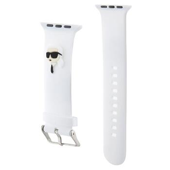 Karl Lagerfeld Strap KLAWMSLKNH 3D Rubber Karl Head Ремешок для часов Apple Watch 38/40/41mm / белый (KLAWMSLKNH)