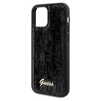 Guess GUHCP12MPSFDGSK Sequin Script Metal Aizsargapvalks priekš iPhone 12/12 Pro 6.1