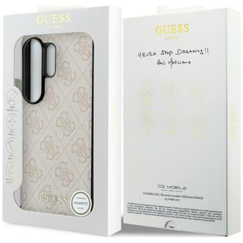 Case Guess 4G Classic Logo Charm MagSafe Aizsargapvalks priekš Samsung Galaxy S26 Ultra / rozā (GUHMS26LGF4GPI)