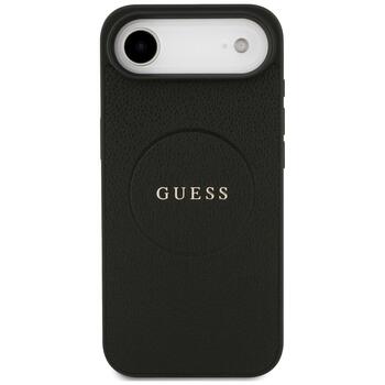 Guess Grained Ring MagSafe case Aizsargapvalks priekš iPhone Air / melns (GUHMP17MPGHSMMK)