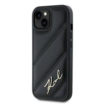 Karl Lagerfeld KLHCP15MPQDSMGK Diagonal Quilted S Aizsargapvalks priekš iPhone 15 Plus/14 Plus 6.7