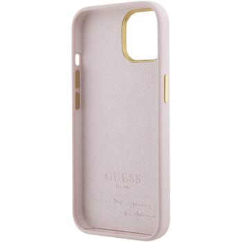 Guess Silicone Script Metal Logo & Frame Back Case Защитный Чехол для Apple iPhone 15 (GUHCP15SSMBSLP)