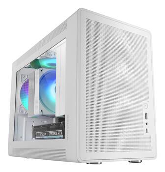 Mars Gaming MCXPSW mATX Ultra-Compact Gaming PC Case with MESH & Glass Panel (MCXPSW)