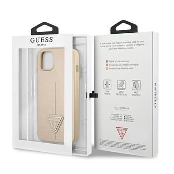 Guess GUHCP13SPSATLE Saffiano Triangle Logo Aizsargapvalks priekš iPhone 13 mini 5,4