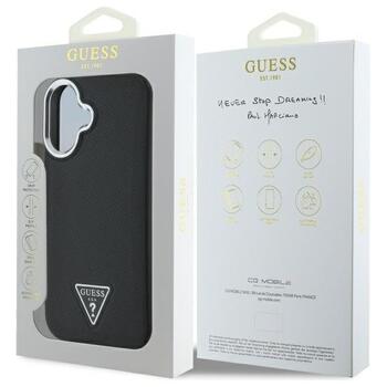 Guess GUHMP16MPGTSPSK Hardcase Grained Triangle MagSafe Aizsargapvalks priekš iPhone 16 Plus 6.7