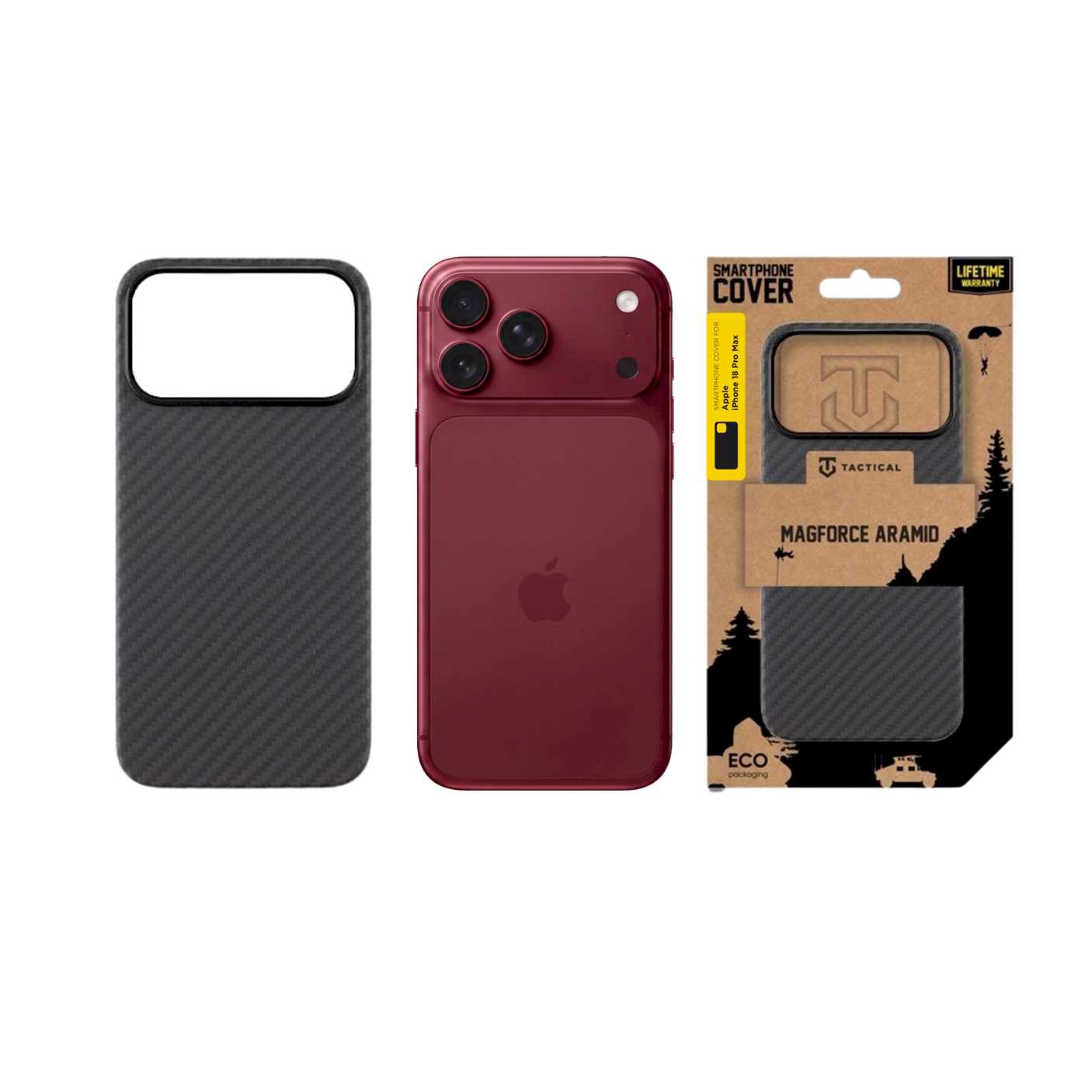 Tactical MagForce Aramid Cover Aizsargapvalks priekš Apple iPhone 17 Pro Max / 18 Pro Max melns (57983130939)