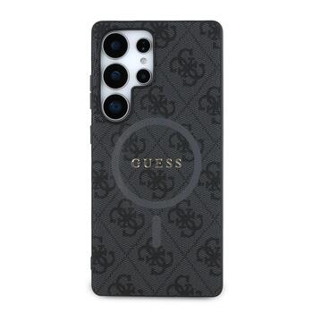Guess PU Leather 4G Colored Ring MagSafe Case Защитный чехол для Samsung Galaxy S25 Ultra / чёрный (GUHMS25LG4GFRK)