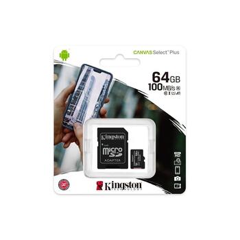 Kingston Canvas Select Plus Карта Памяти microSDXC / 64GB / 100 MB/s + Адаптер (SDCS2/64GB)