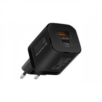 PROMATE PowerPort-33 GaNFast Зарядное устройство 33W / USB-C PD / USB-A (AISPOWERPORT33EUBK)