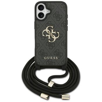 Guess 4G Big Logo Cord Stap Crossbody Защитный чехол для iPhone 17 / чёрный (GUHCP17SP4GMGCRK)