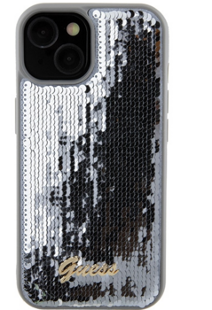 Guess HC Sequin Script Metal Case Aizsargapvalks Priekš Apple iPhone 15 (GUHCP15SPSFDGSS)