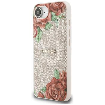 Guess 4G Flowers Print MagSafe Aizsargapvalks priekš iPhone 16e / 17e / rozā (GUHMPSE4P4ROPEMCP)