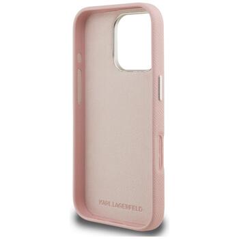 Case Karl Lagerfeld FW Grained Signature Logo Защитный чехол для iPhone 16 Pro / розовый (KLHCP16LPGFKSRSP)