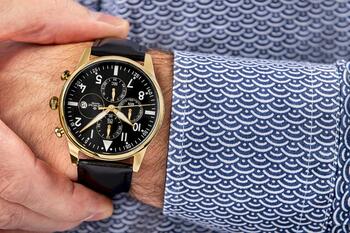 Giewont Chronograph Sapphire Vīriešu pulkstenis / melni zeltains (GW5630-A4)