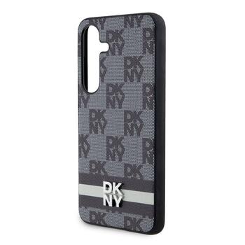 DKNY PU Leather Checkered Pattern and Stripe Case Защитный чехол для Samsung Galaxy S24+ / чёрный (DKHCS24MPCPTSSK)