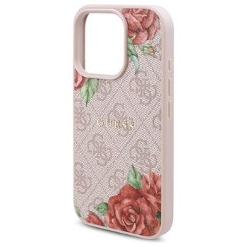 Guess GUHMP16LP4ROPEMCP Hardcase 4G Flowers Print MagSafe Aizsargapvalks priekš iPhone 16 Pro 6.3