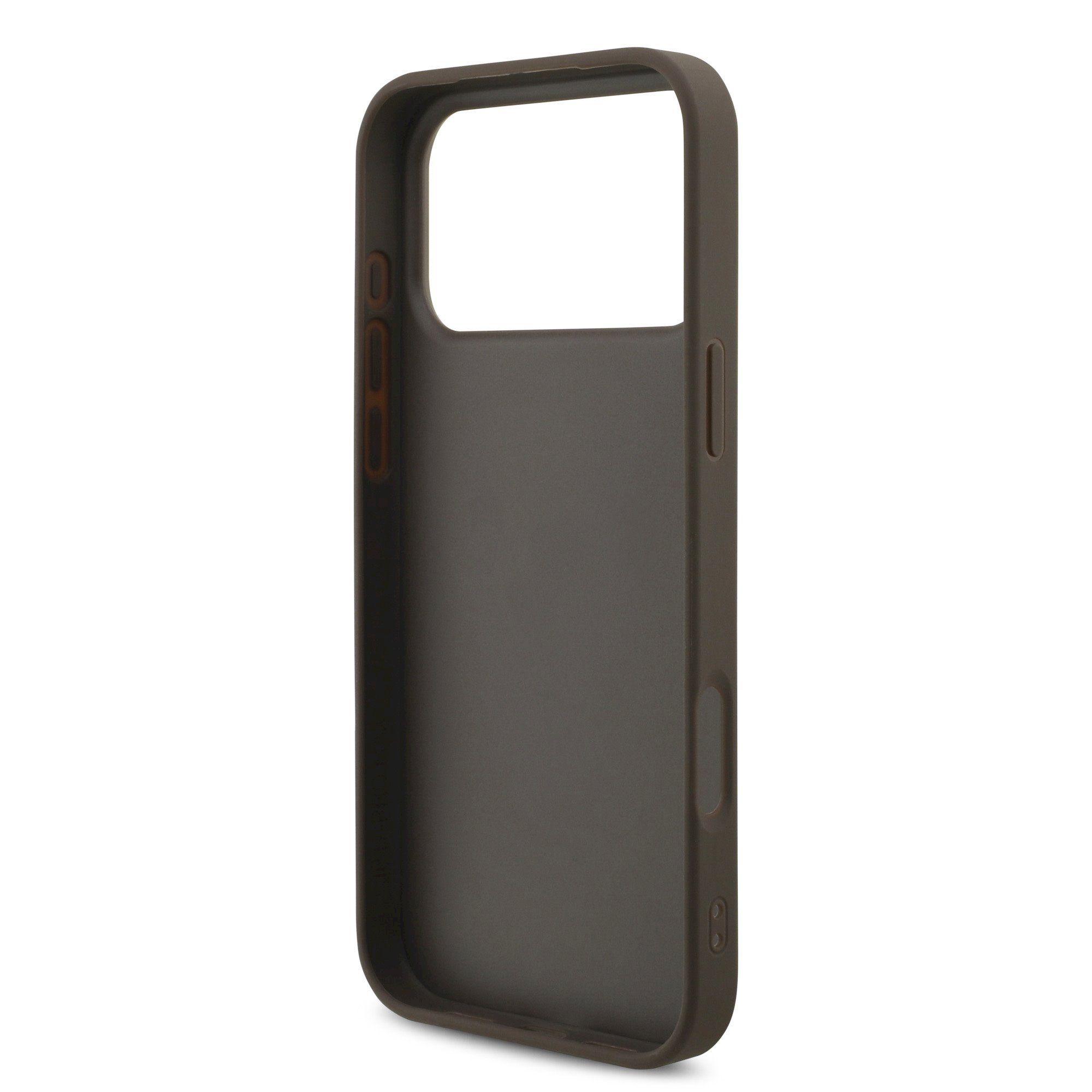 Guess PU 4G Metal Logo Case Aizsargapvalks priekš iPhone 18 Pro Max / brūns (GUHCP18X4GMGBR)