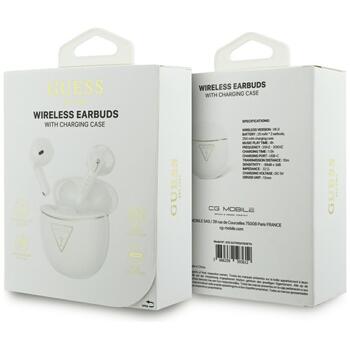 TWS Earphones Guess Gold Line Triangle Беспроводные наушники / белый (GUTWSA15HETH)