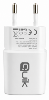 Quik Accessories QG-322 GaN Charger USB-C / USB Tīkla Lādētājs 30W (QG-322)
