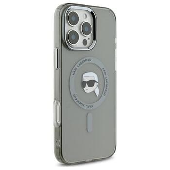 Karl Lagerfeld KLHMP16XHLSKIK Hardcase IML Metal Karl Head MagSafe Aizsargapvalks priekš iPhone 16 Pro Max 6.9